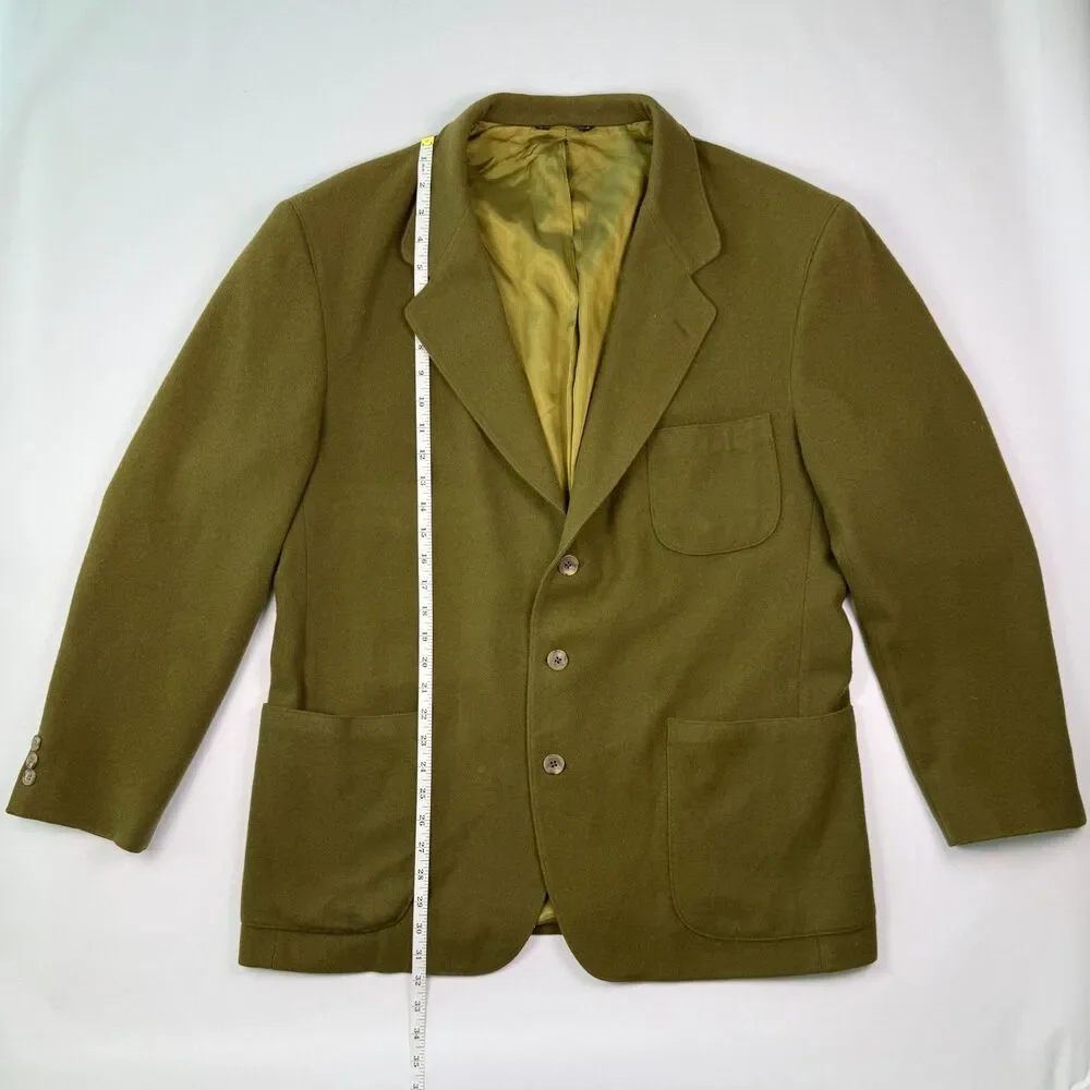 Vintage Banana Republic Wool Blazer XL Olive Green Safari Travel USA